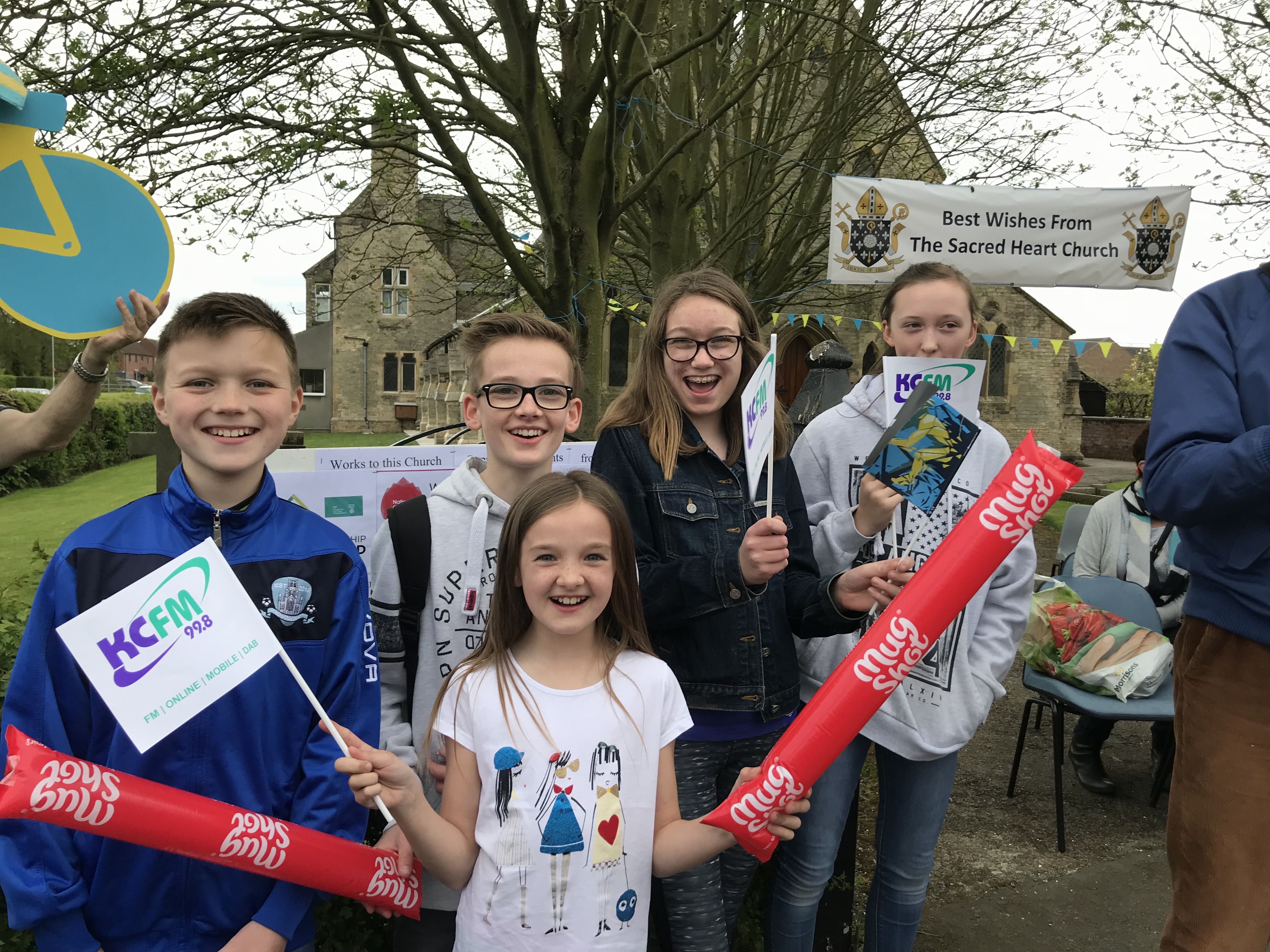 excited flag-bearers